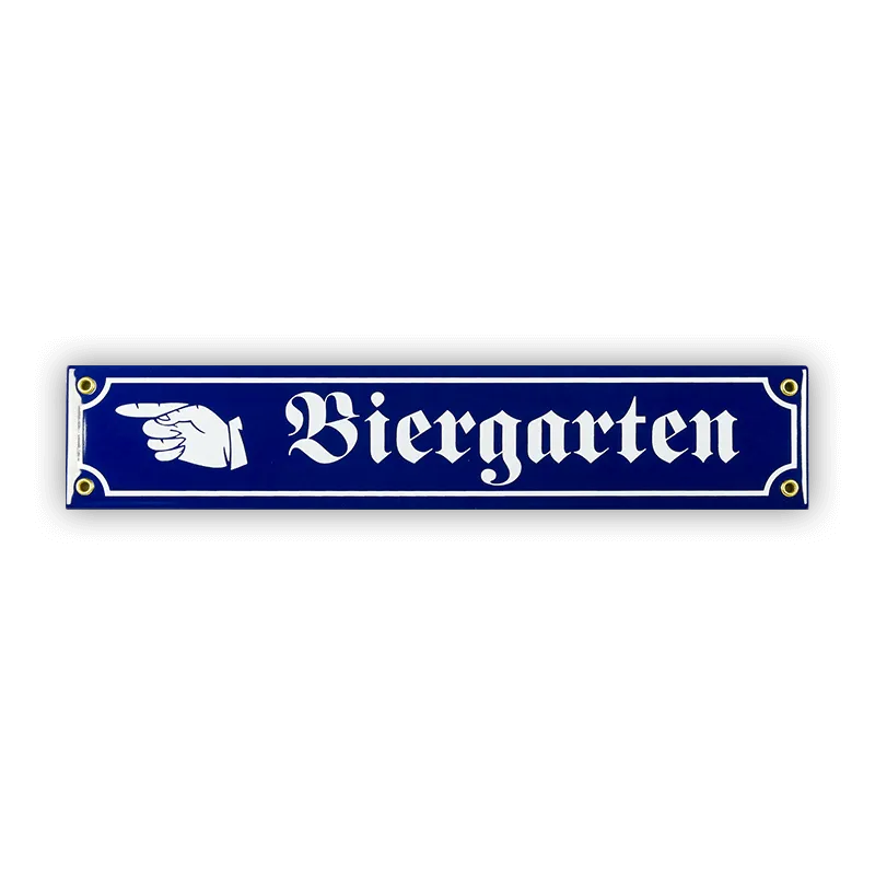 Münder Email Lagerschilder Mini-Straßenschild Biergarten 40cm