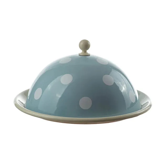 Münder Nostalgie Käseglocke 2-teilig pastell Tupfen 22 cm
