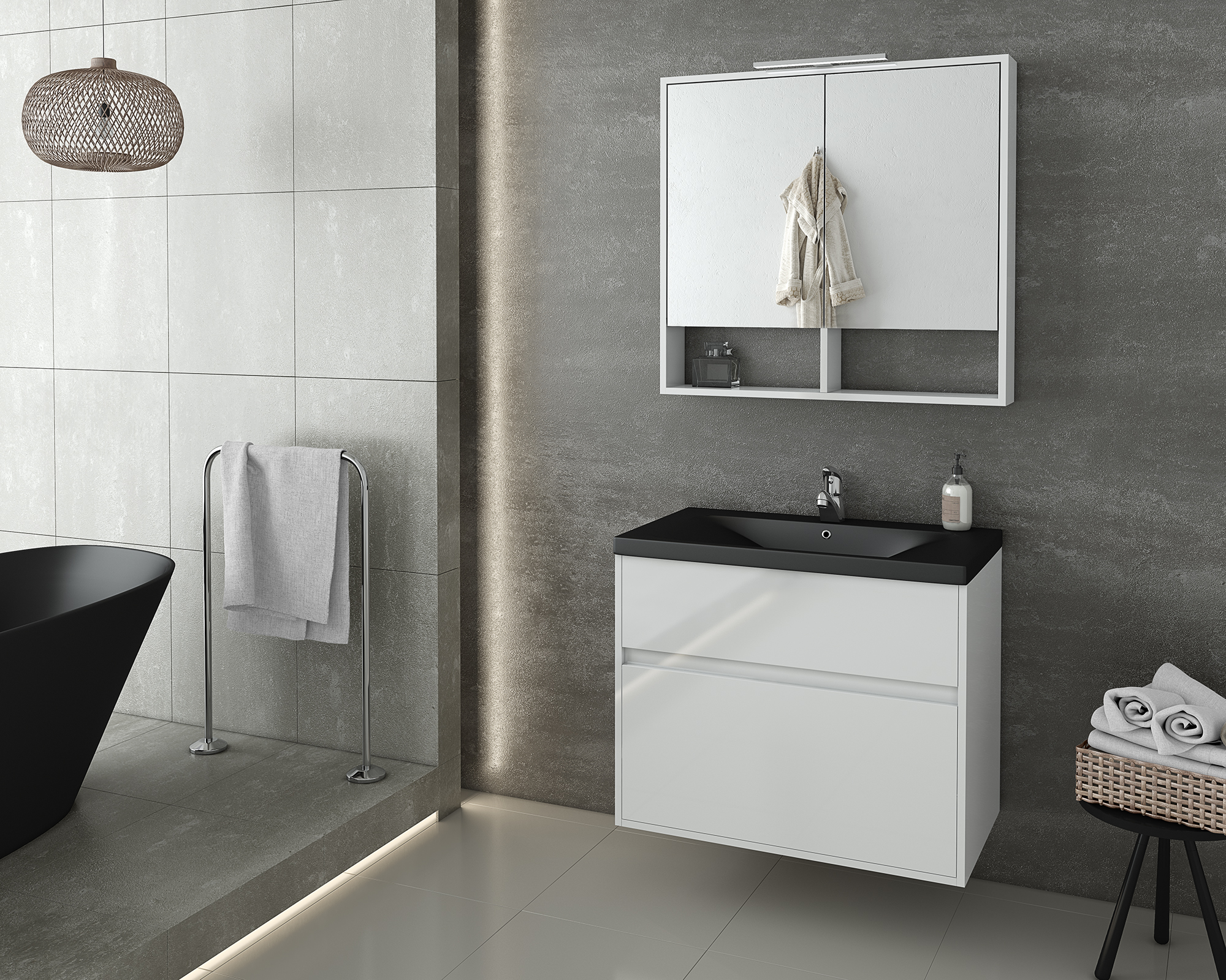 DROP Martinidis Instinct 80 White BL Badmöbel Weiß