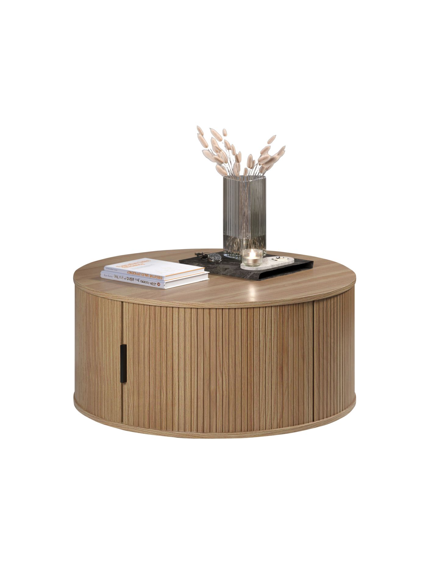 trendteam Ronin Couchtisch Eiche mit Tür und Metallfüßen