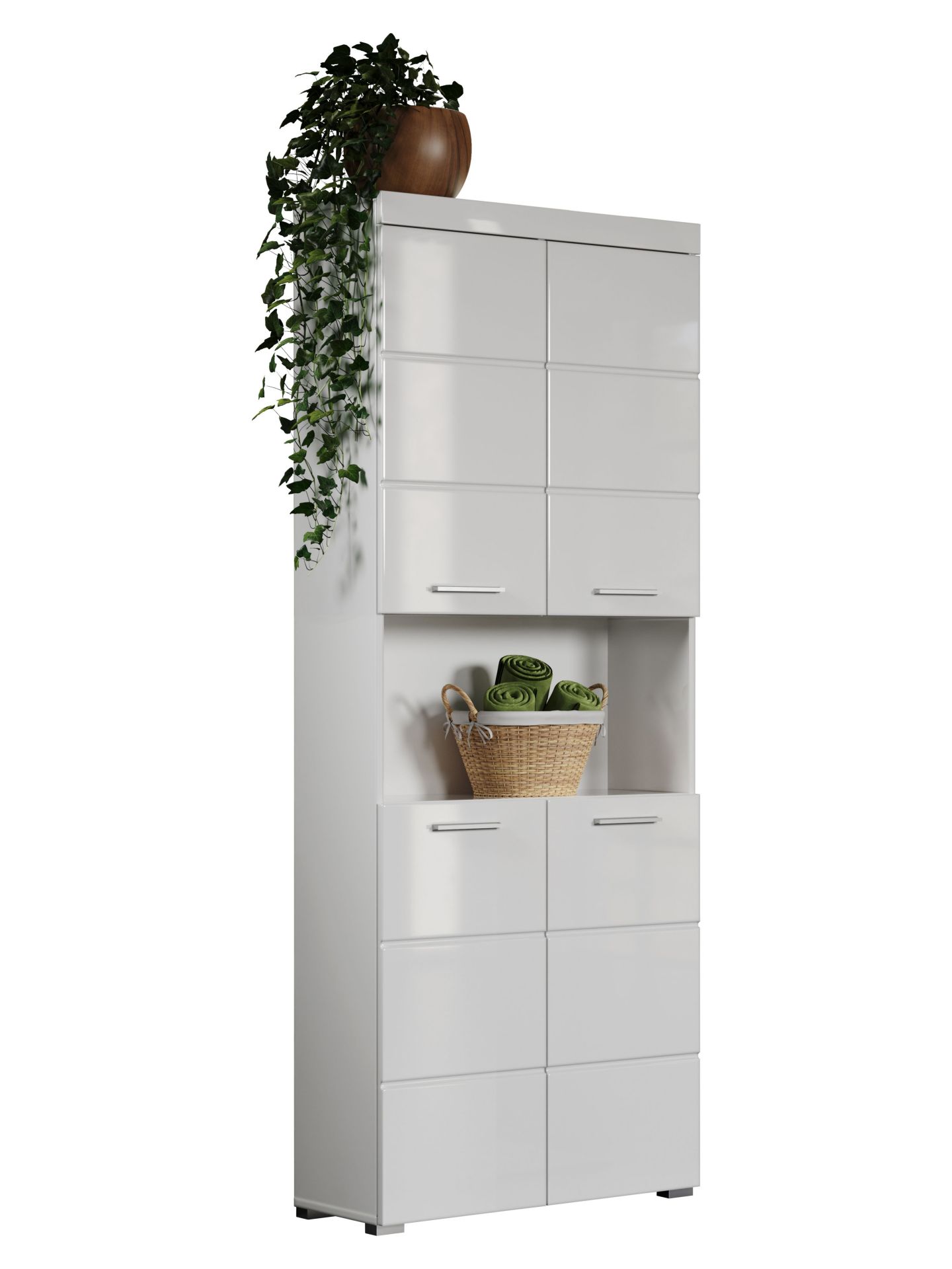 trendteam Amanda Hochschrank Weiß breit Badschrank