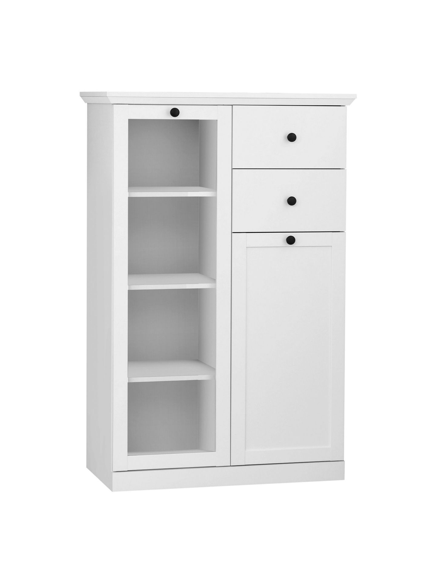trendteam BrandsonBaxter Vitrine hoch weiß Dekor