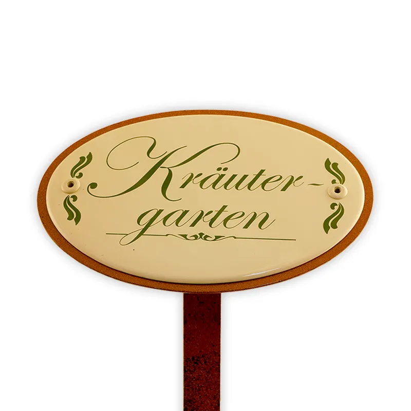 Münder Email Emailschild Kräutergarten oval 15x10 cm Spieß