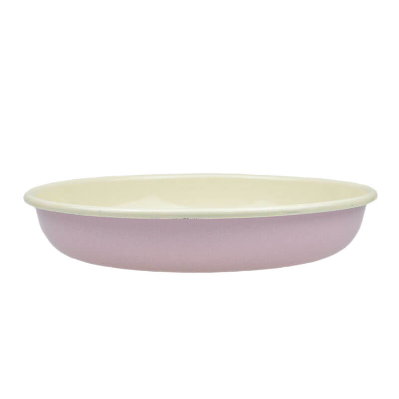 Münder Email Teller tief 24 cm pastell hellblau/creme 1,7 l