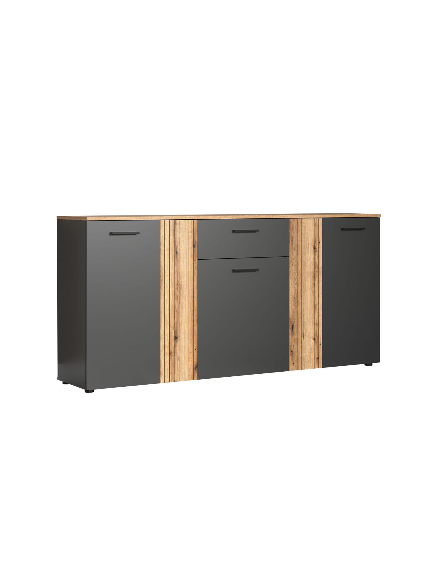 trendteam smart living Esteban Kommode Anthrazit Eiche 5 Schübe