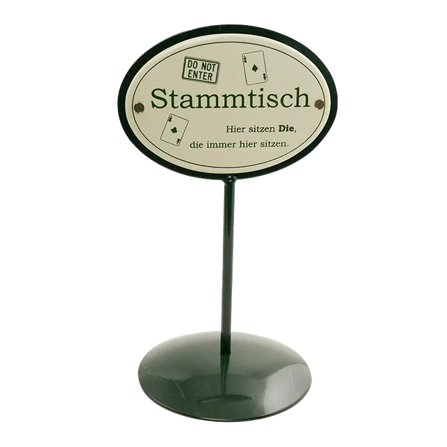Münder Email Haus und Garten Stammtischständer Skat 25 cm