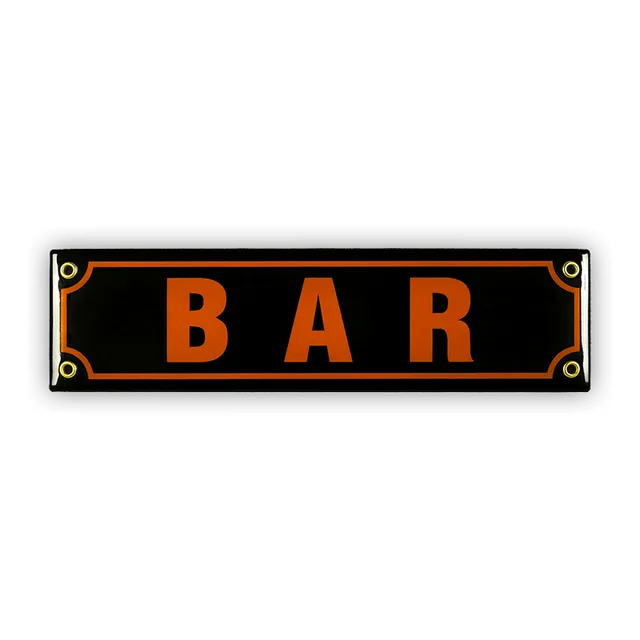 Münder Email Emaille Lagerschilder Mini-Straßenschild B A R 30x8 cm