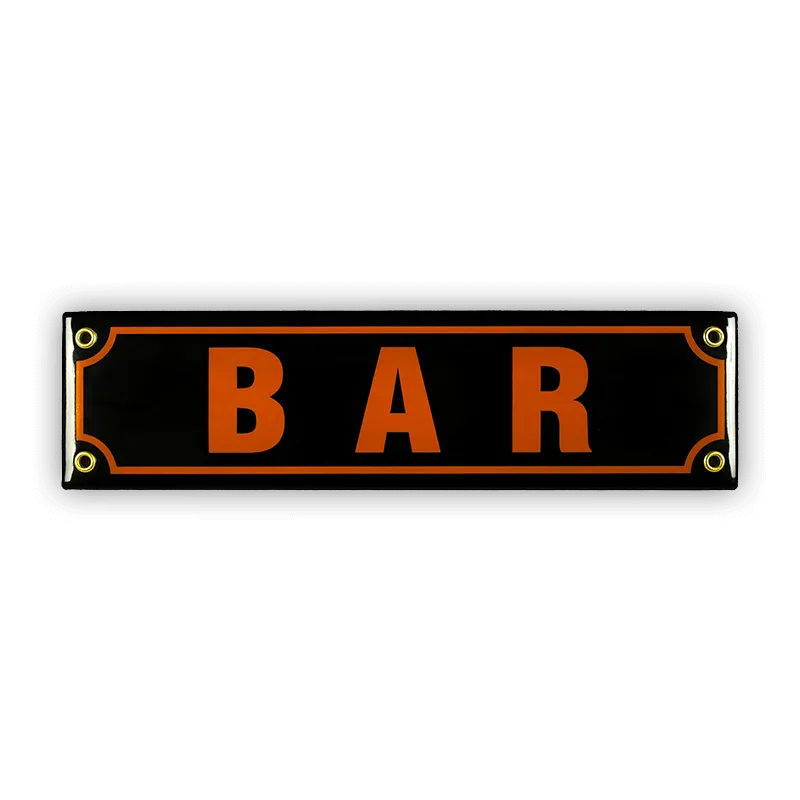 Münder Email Emaille Lagerschilder Mini-Straßenschild B A R 30x8 cm