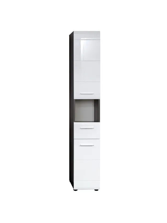 trendteam Line Hochschrank Badezimmerschrank rauchsilber