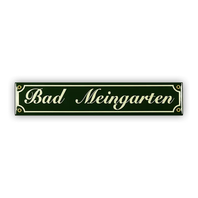 Emaille Mini-Straßenschild Bad Meingarten 40 cm grün Emaille
