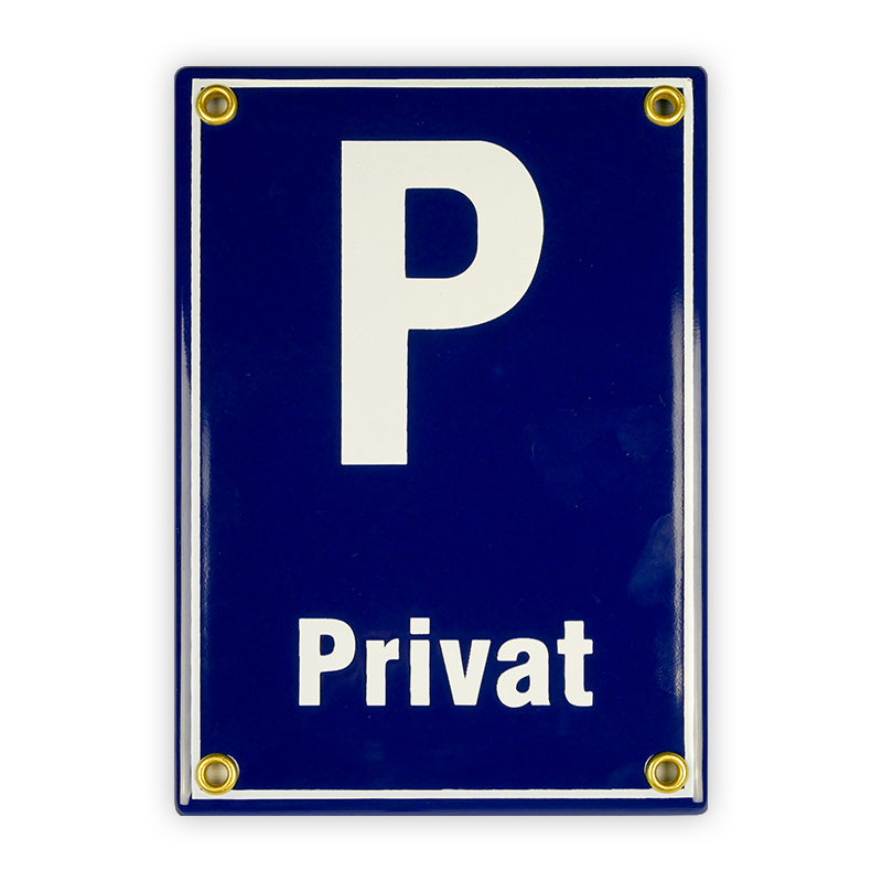 Münder Email P Privat Emailschild 12x17 cm blau/weiß