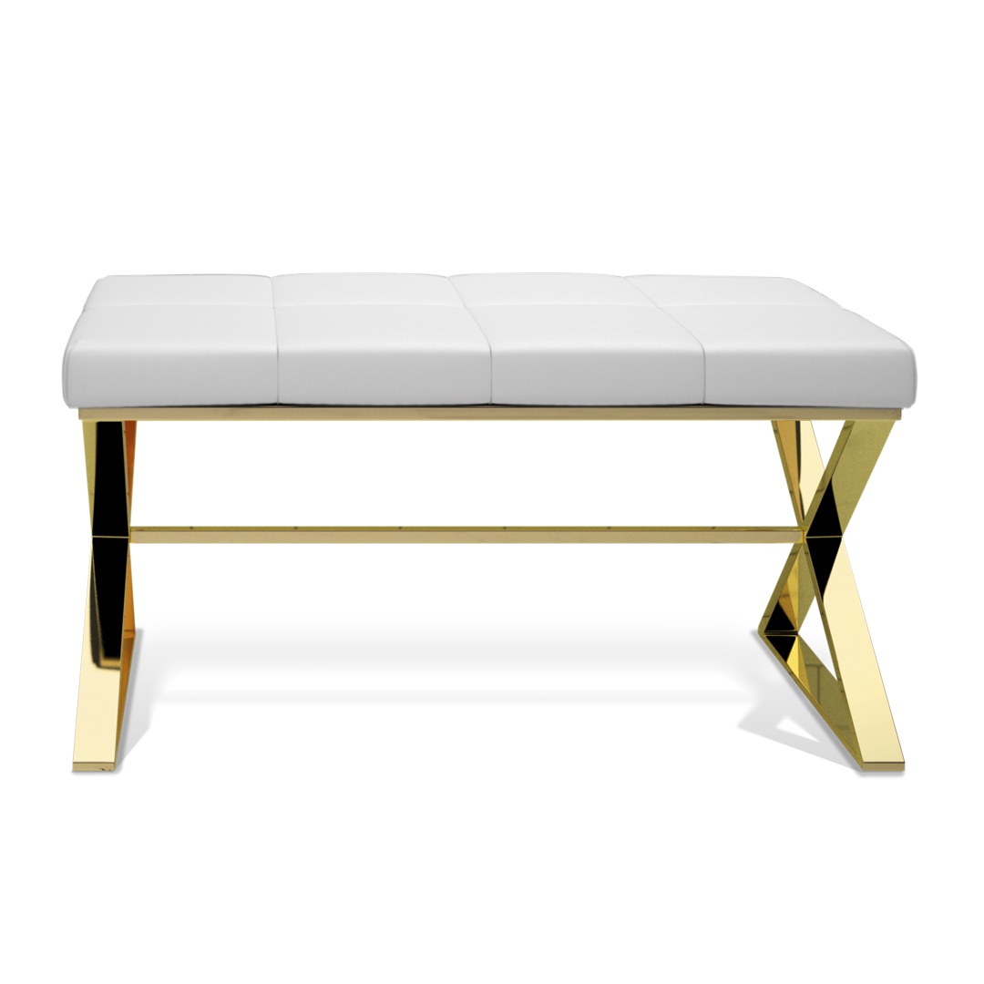 Decor Walther Classic Bench Badhocker Edelstahl Weiß