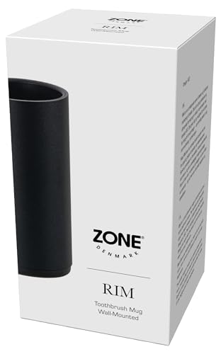 Zone Denmark Rim Zahnbürstenbecher Wand Schwarz 7 cm