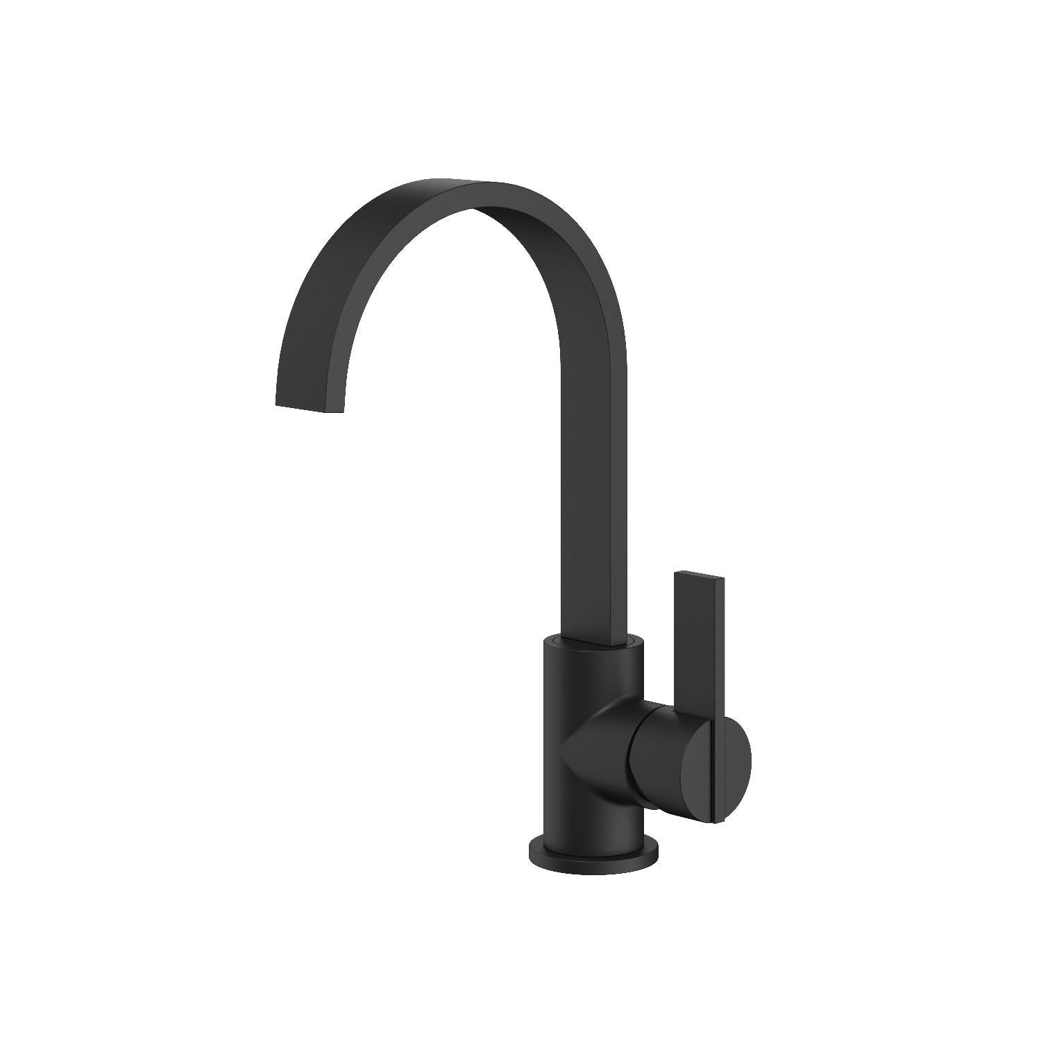Treos Serie 195 Waschtischarmatur schwarz matt hoher Auslauf