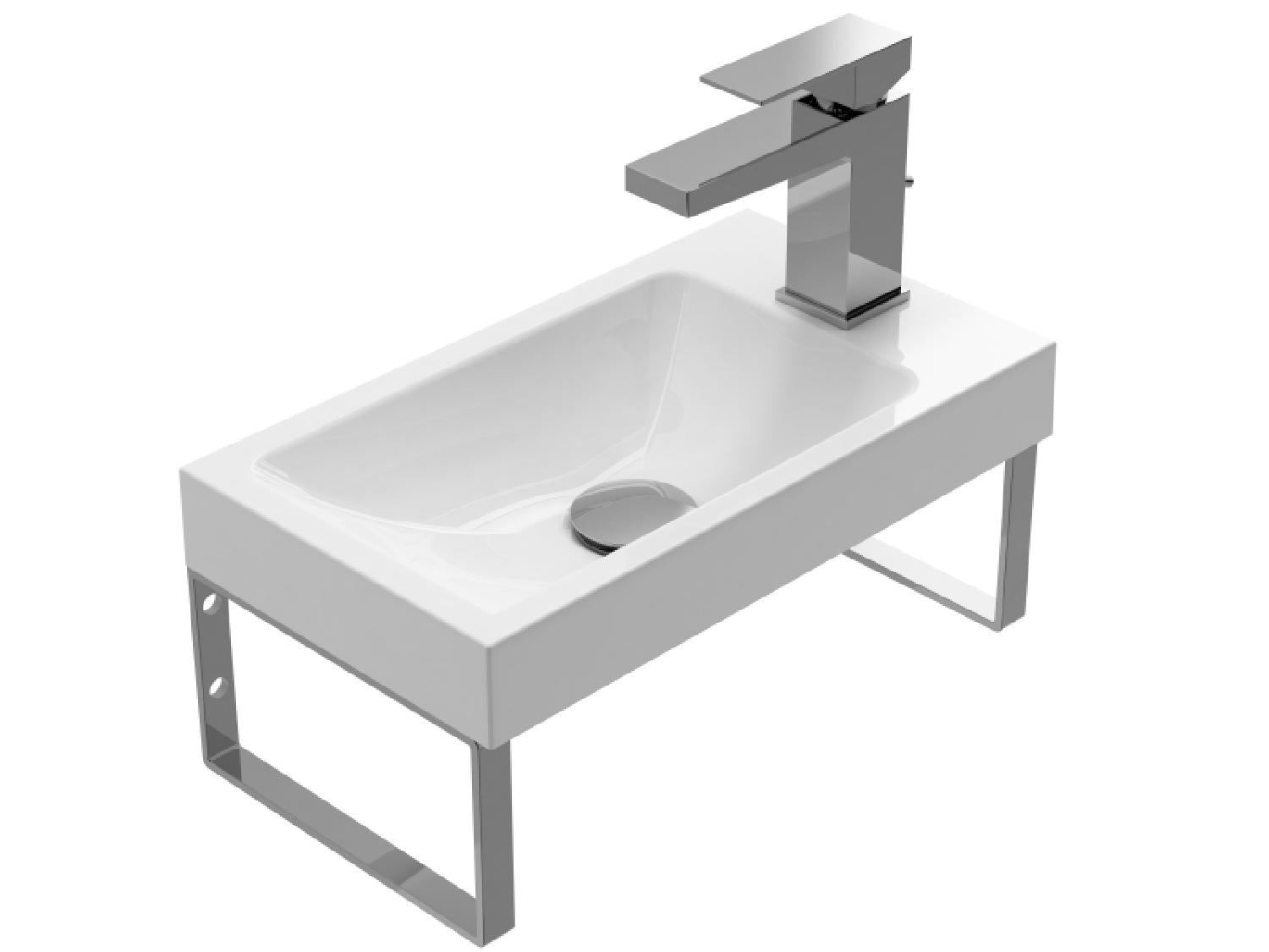 Treos Serie 710 Waschbecken 400x220 mit Hahnloch weiß