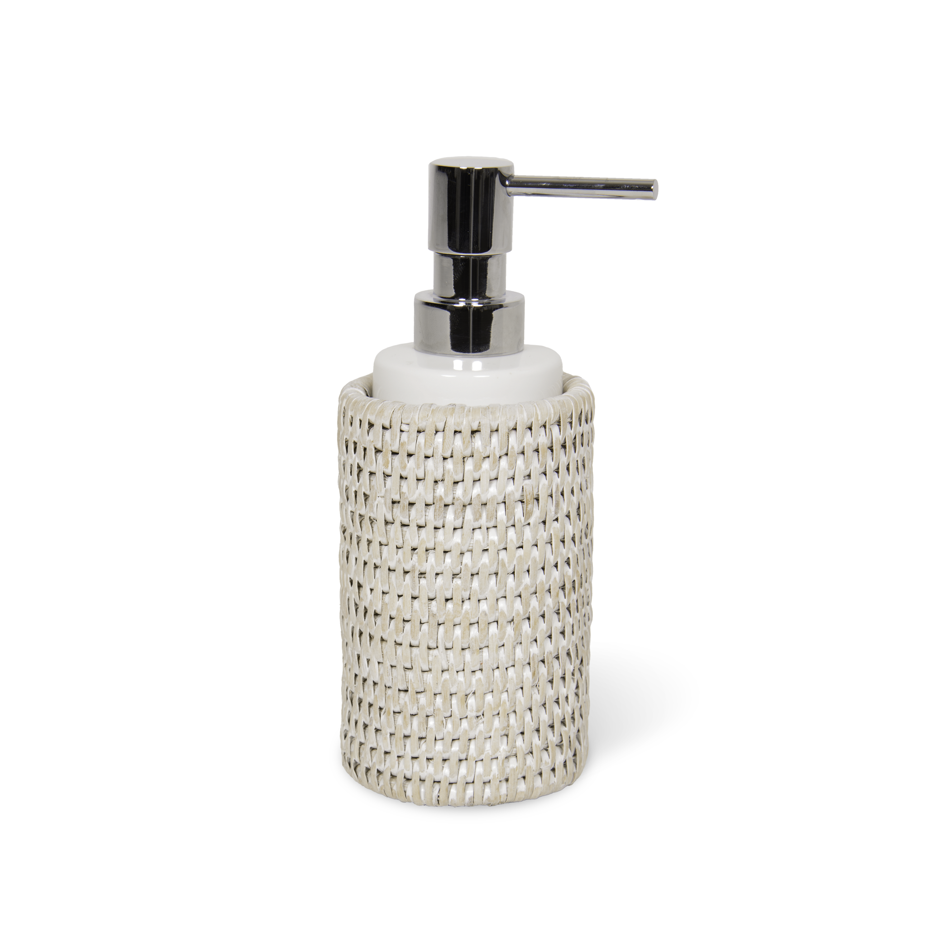 Decor Walther Basket SSP Seifenspender Rattan Hell Porzellan Weiss