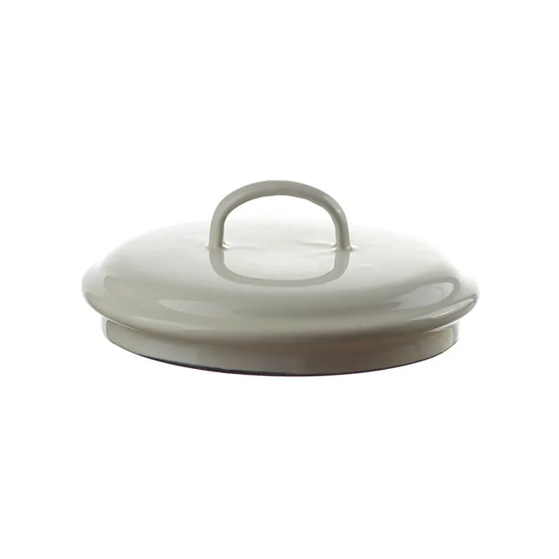 Münder Email Nostalgie-Geschirr Deckel 16 cm creme