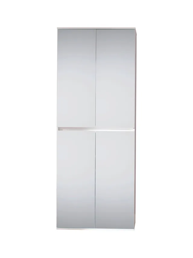 trendteam Mirror Garderobenschrank 4TR Weiß Spiegel