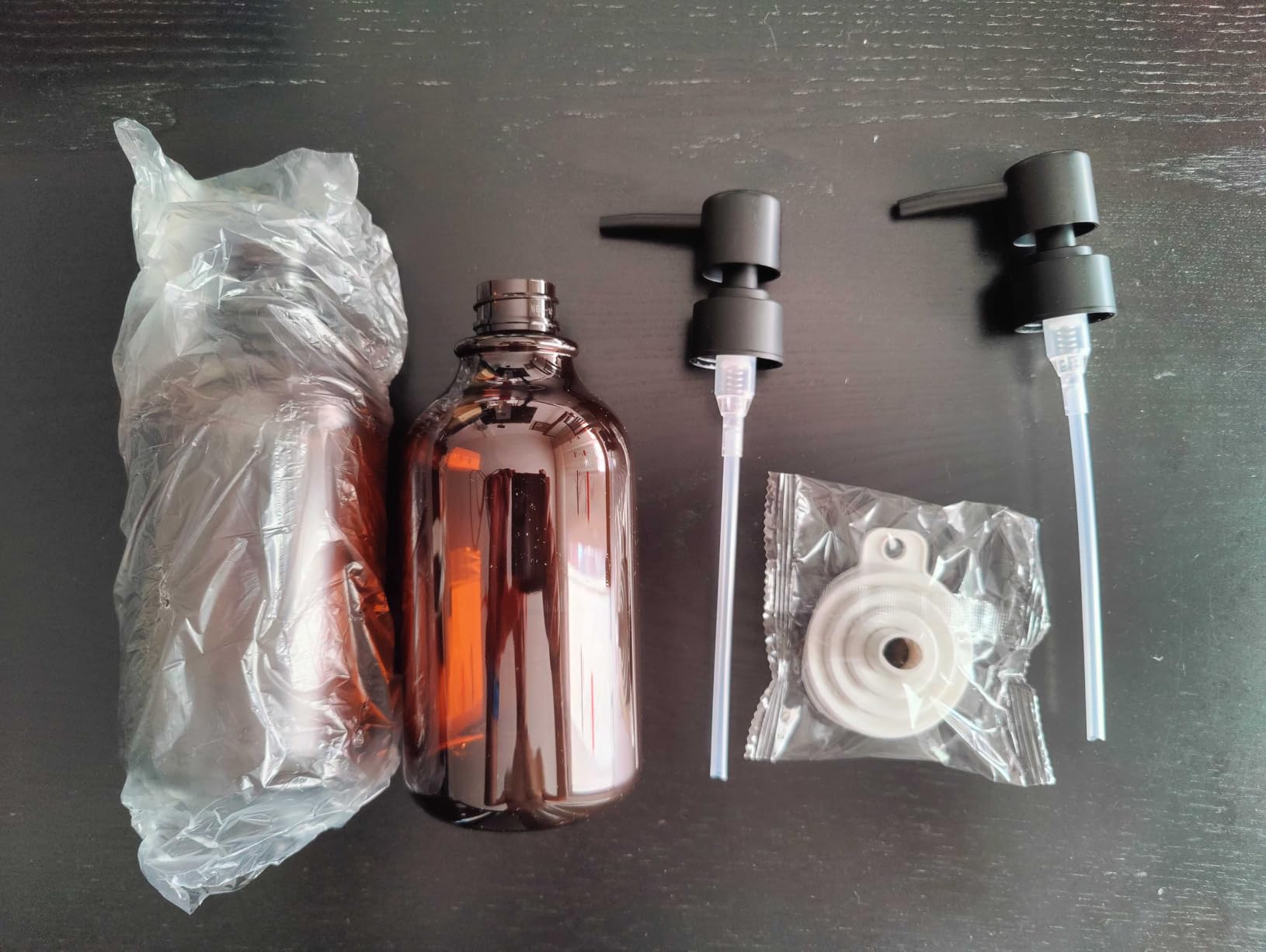 Pollock Soap Dispensers Seifenspender 2x500ml Bernstein Schwarz Pumpe