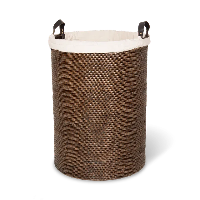 Decor Walther Basket Spa Wäschekorb Rattan Dunkel rollbar