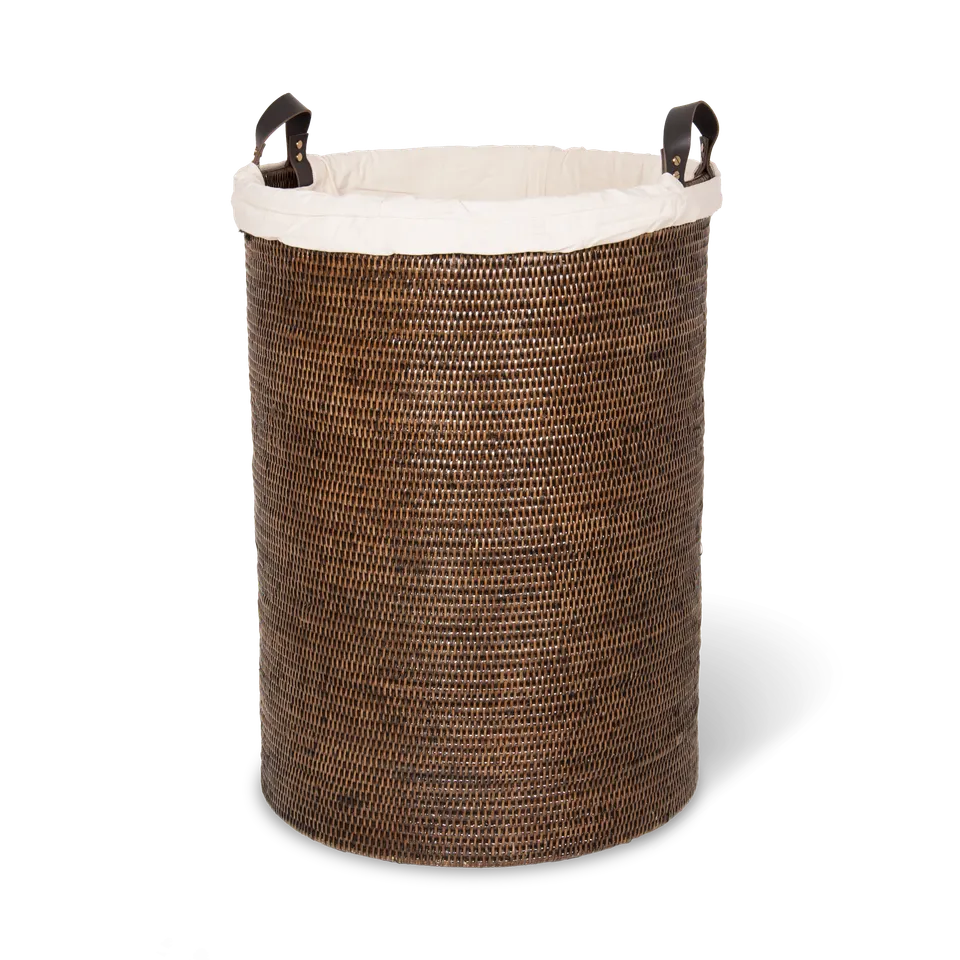 Decor Walther Basket Spa Wäschekorb Rattan Dunkel rollbar