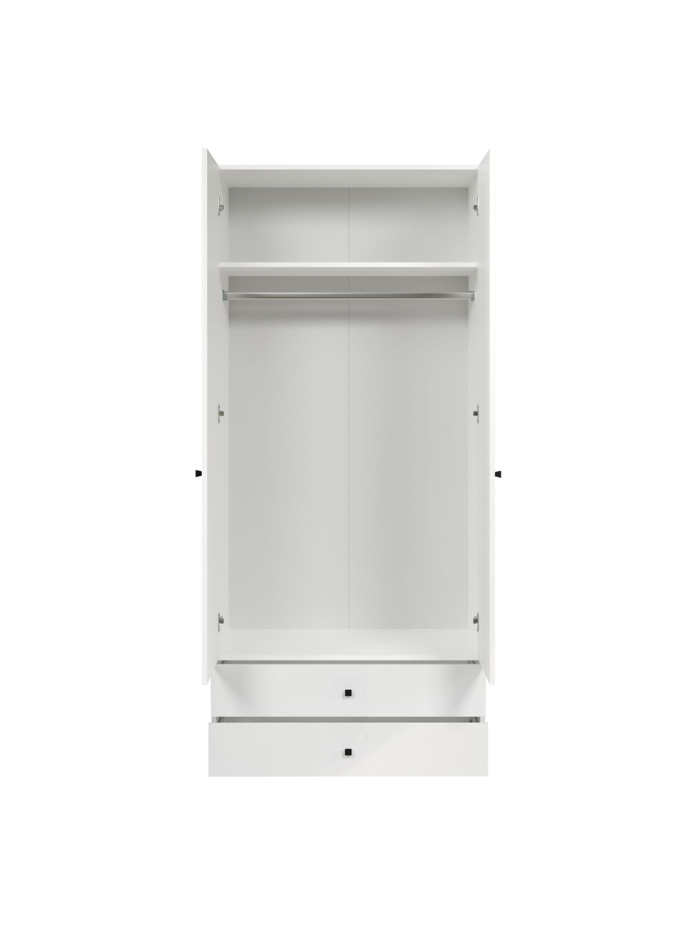 trendteam Basics Kleiderschrank Weiß 2-Türig Kinderschrank