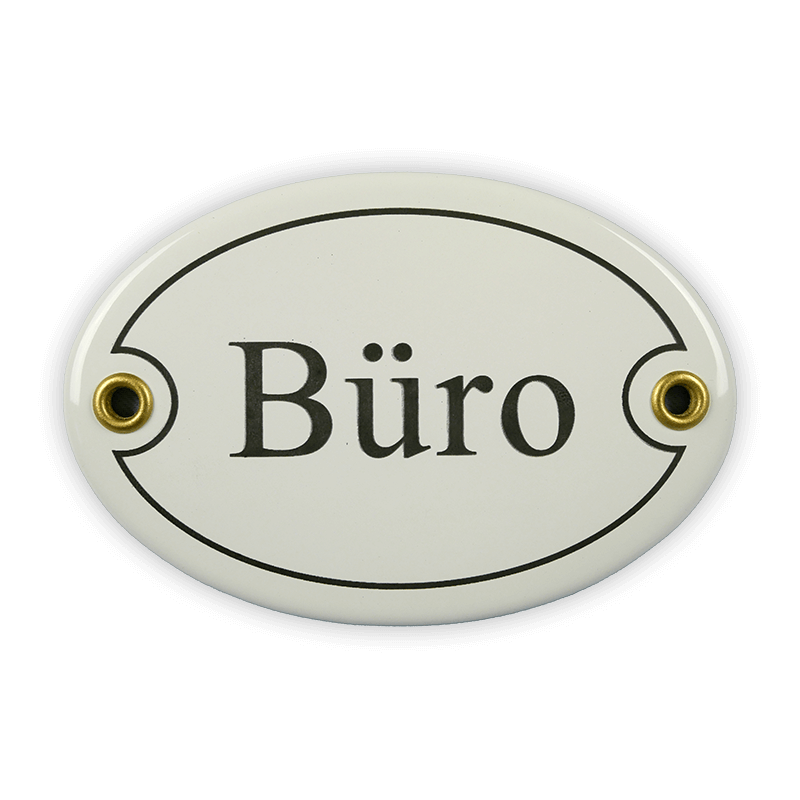 Münder Email Lagerschilder Emailschild oval Büro 10,5x7 cm weiß