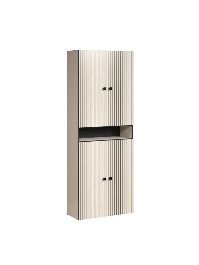 trendteam PureBliss Hochschrank Cashmere Schwarz Badezimmerschrank