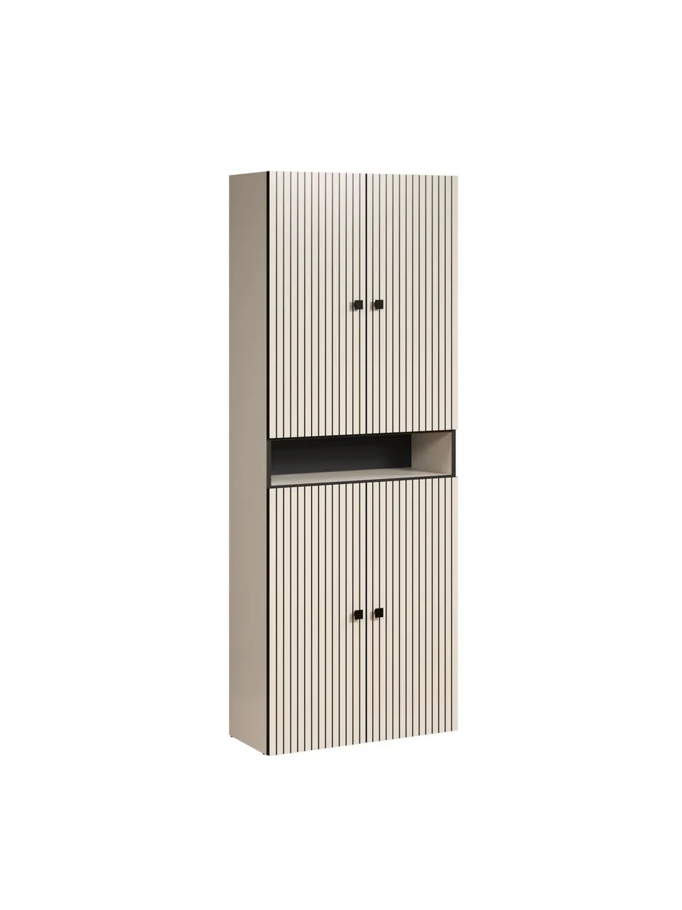 trendteam PureBliss Hochschrank Cashmere Schwarz Badezimmerschrank