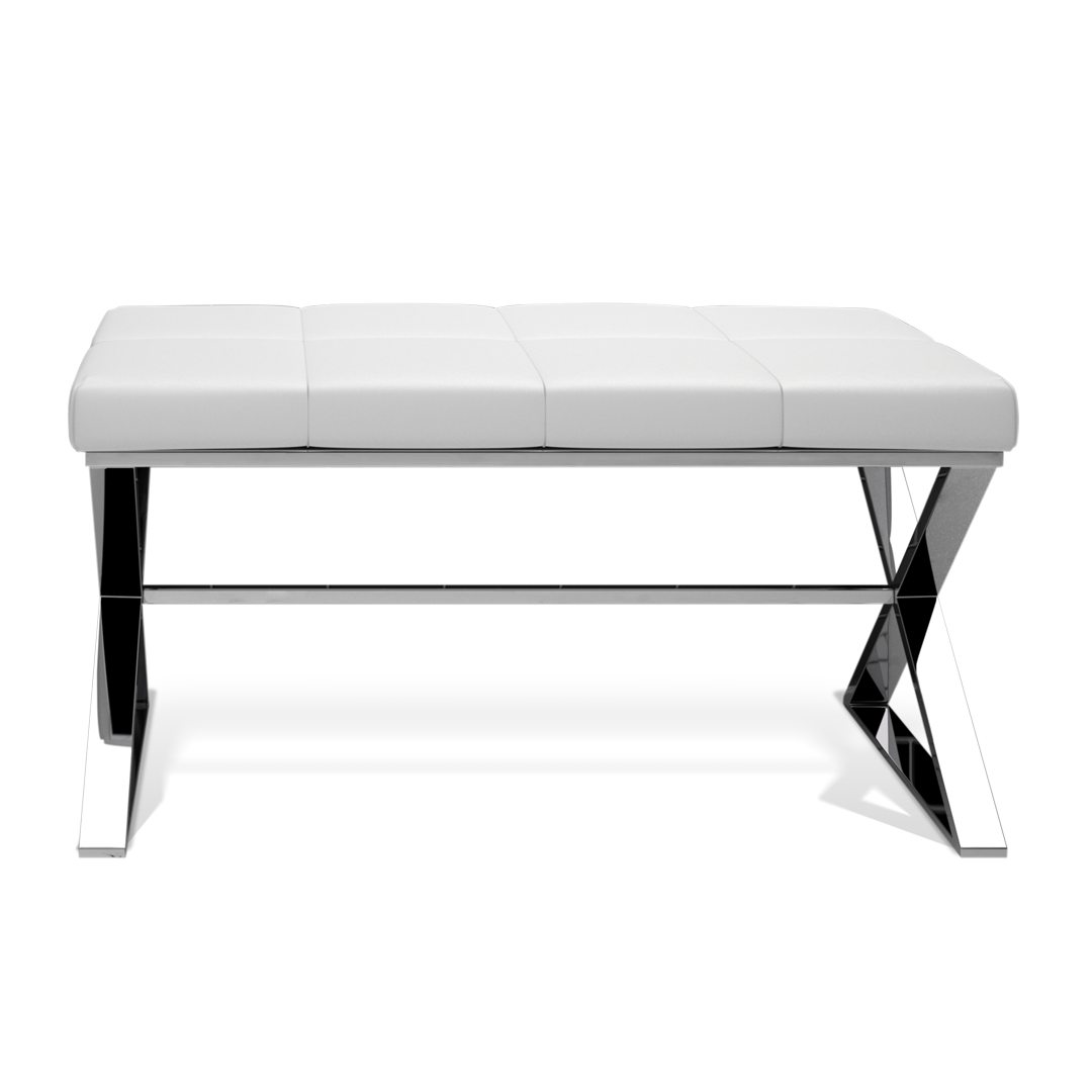 Decor Walther Classic Bench Badhocker Edelstahl Weiß