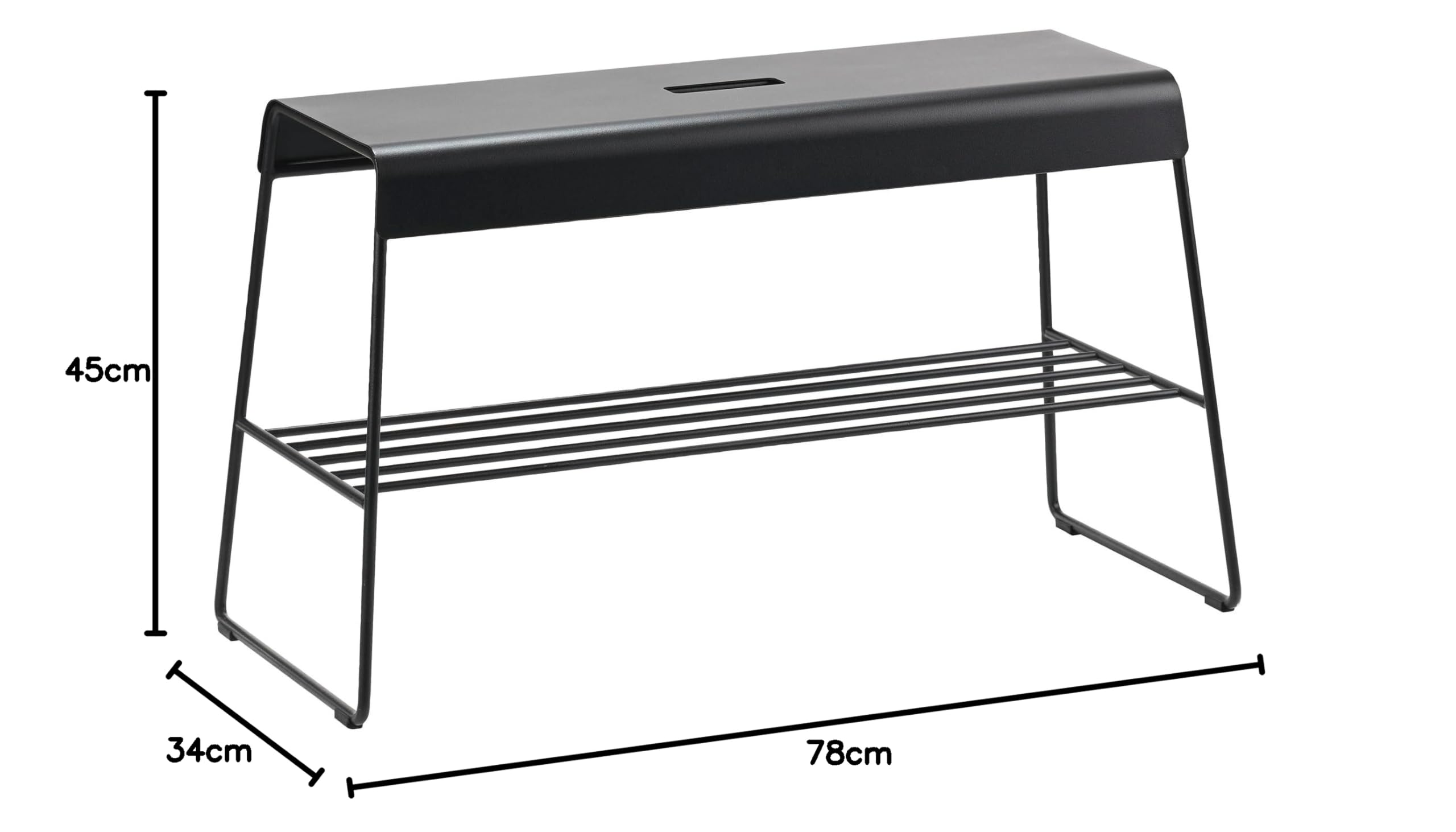 Zone Denmark A-Bench Gartenbank Schwarz 78,5 cm mit Ablage