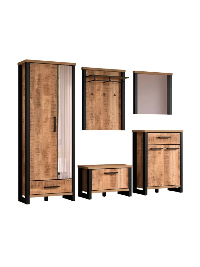 trendteam Enna Garderobenkombination 5-tlg Mango Schwarz
