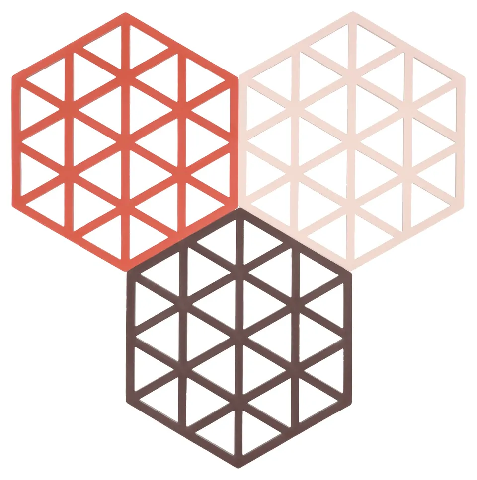 Zone Denmark Triangles Topfuntersetzer Silikon 3er Rot