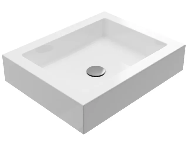 Treos Serie 710 Aufsatz-Waschbecken Mineralguss 500x400 weiß