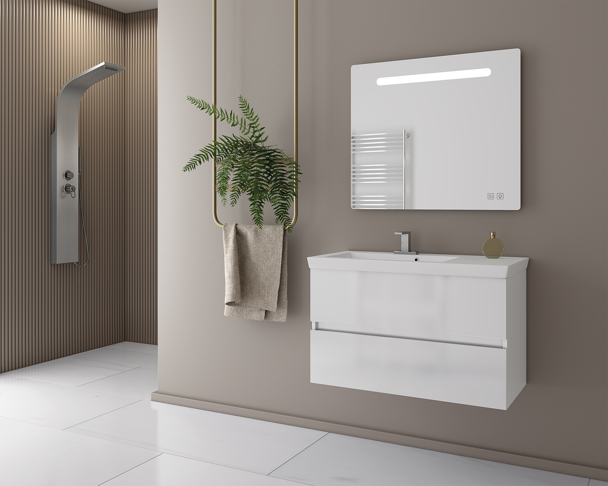 DROP Martinidis Luxus 85 Waschtischunterschrank Weiß 85 cm