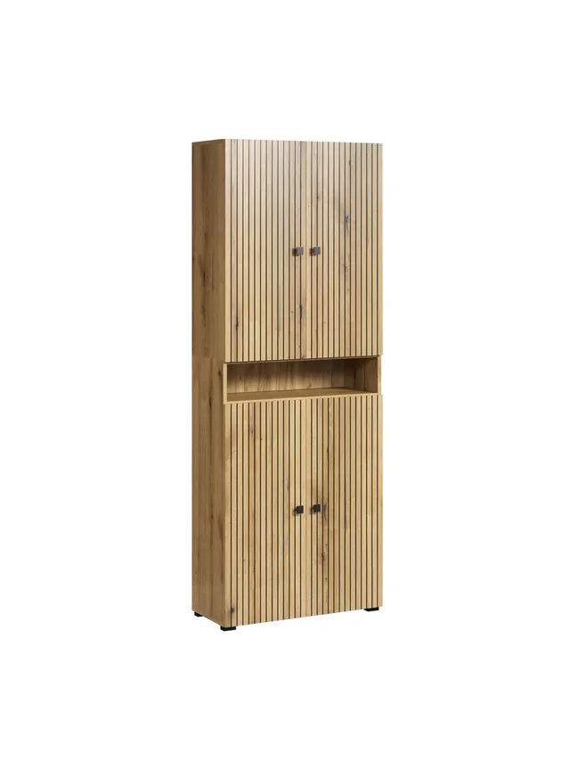 trendteam PureBliss Hochschrank Evoke Eiche Schwarz