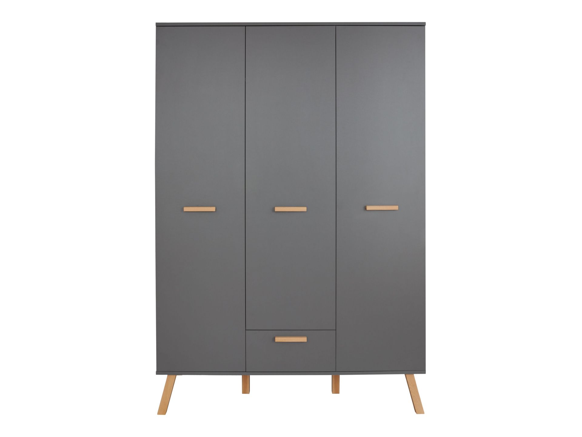 trendteam Mats Kleiderschrank 3TR 1SK grau Kinderschrank