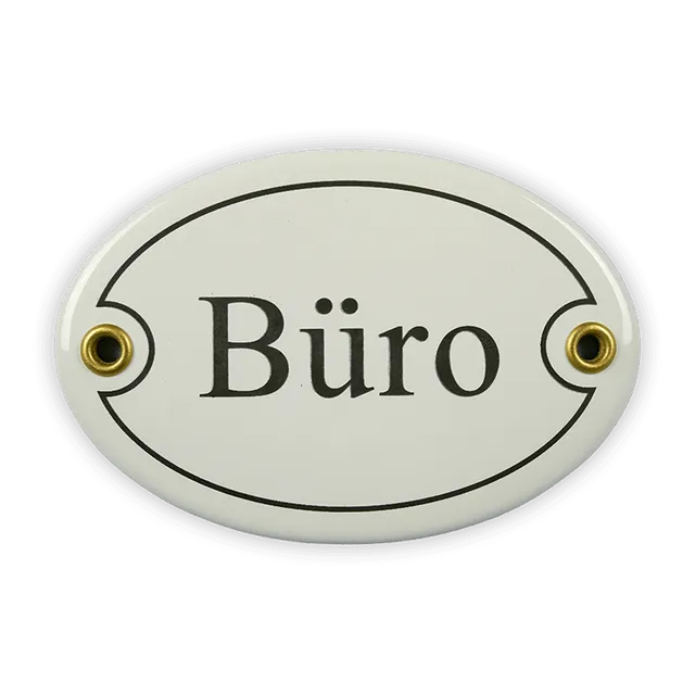 Münder Email Lagerschilder Emailschild oval Büro 10,5x7 cm weiß