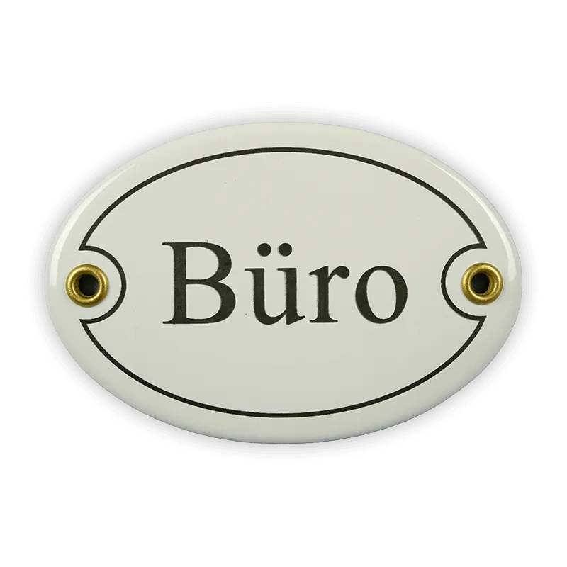 Münder Email Lagerschilder Emailschild oval Büro 10,5x7 cm weiß