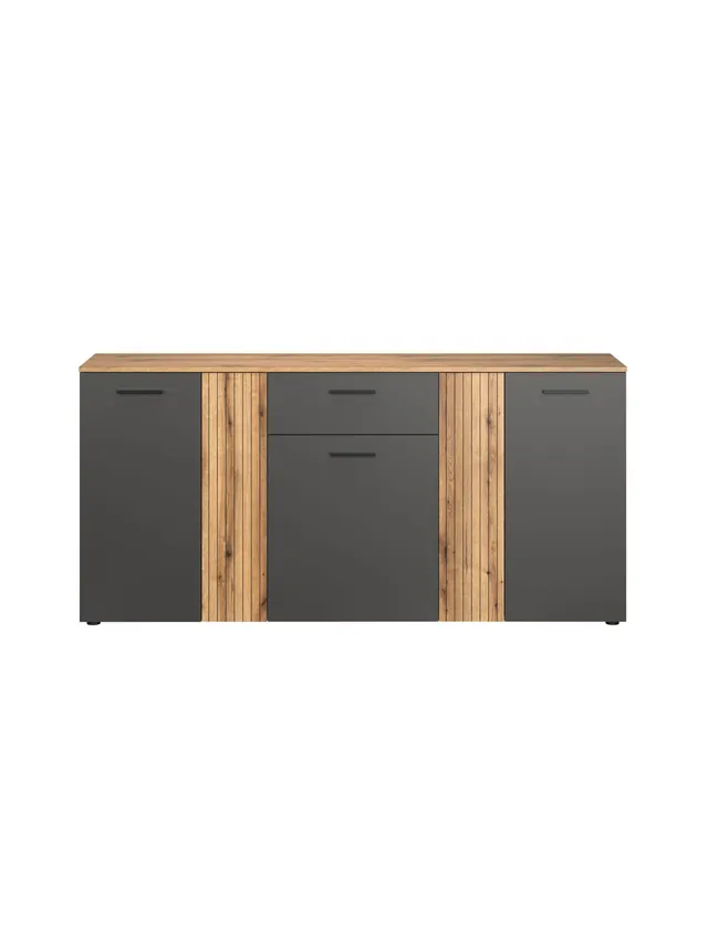 trendteam smart living Esteban Kommode Anthrazit Eiche 5 Schübe