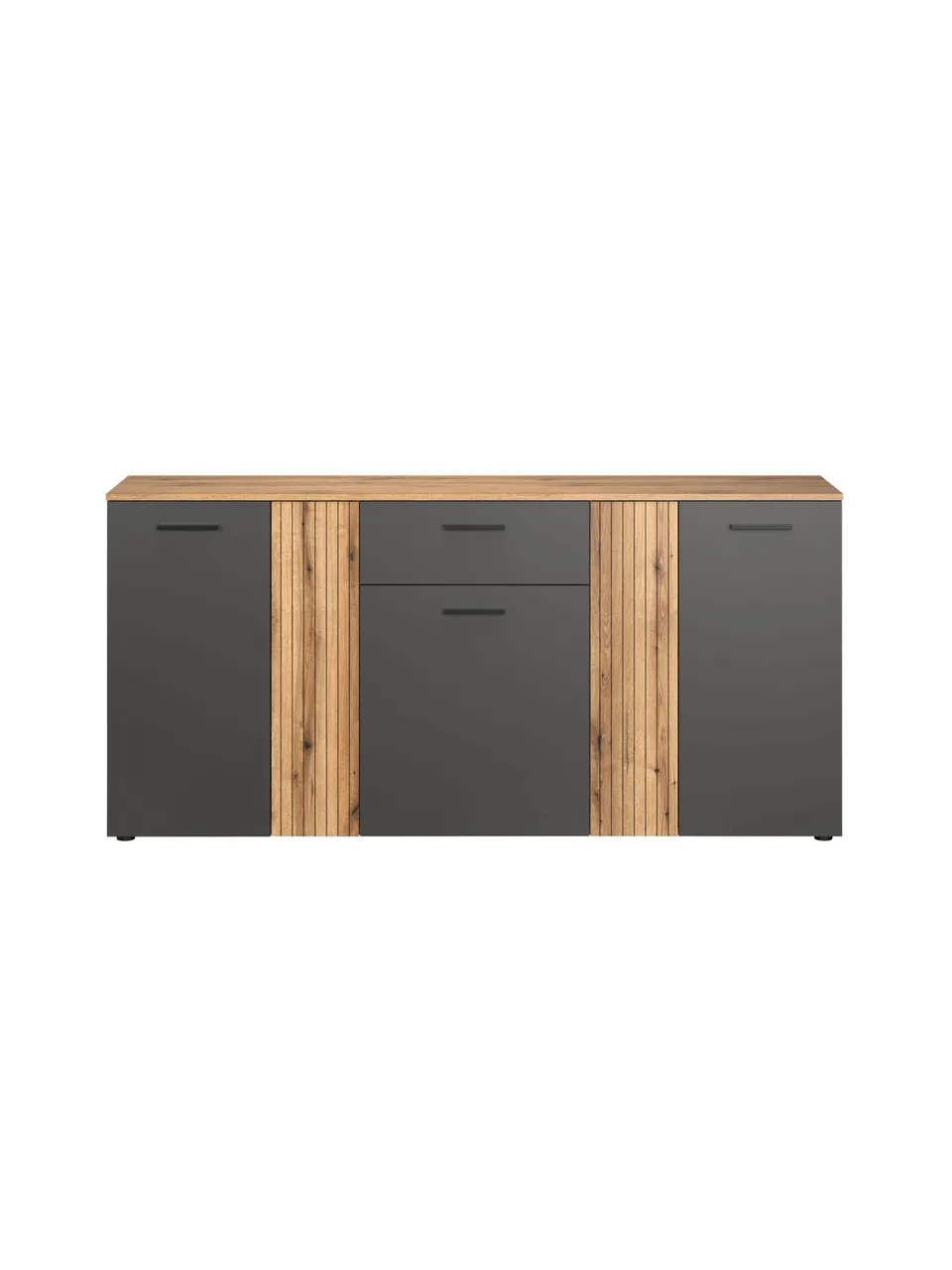 trendteam smart living Esteban Kommode Anthrazit Eiche 5 Schübe