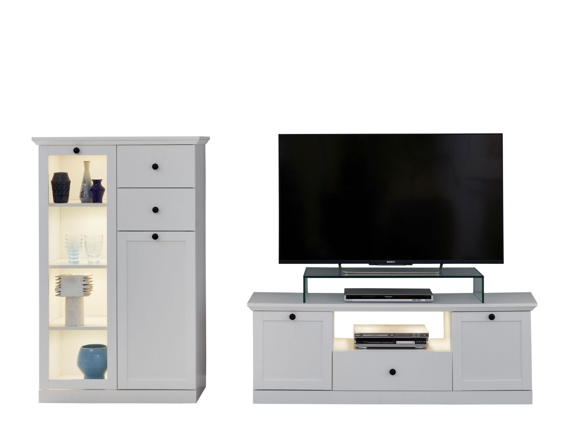 trendteam Brandson Baxter Anbauwand Weiß Dekor