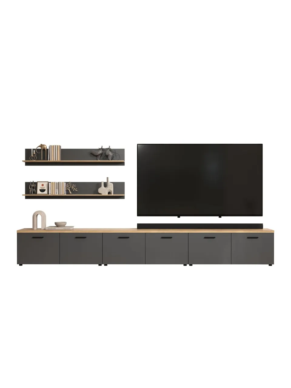 trendteam Baggio Anbauwand Anthrazit Coast Evoke Oak