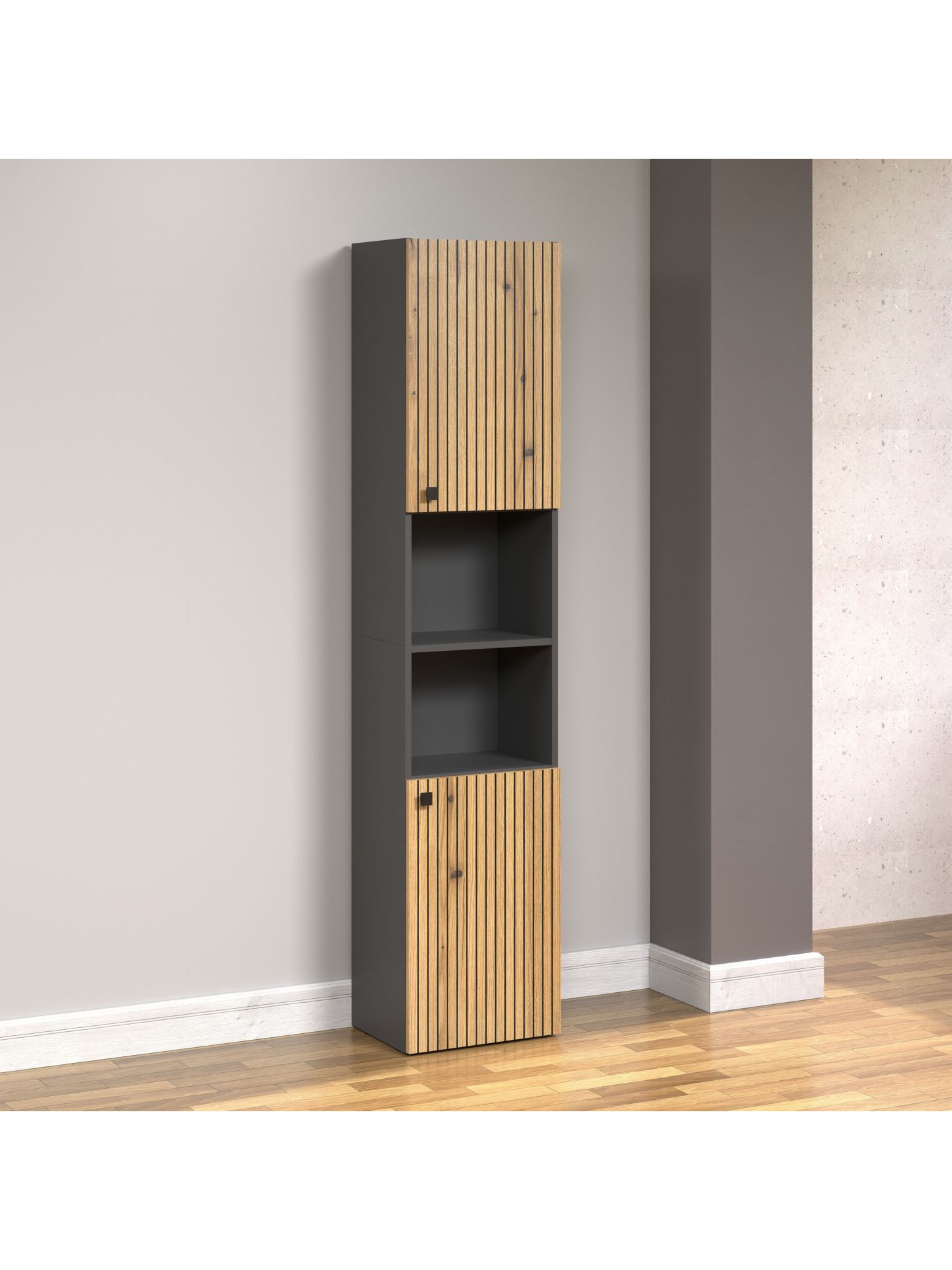 trendteam PureBliss Hochschrank Anthrazit Evoke Eiche