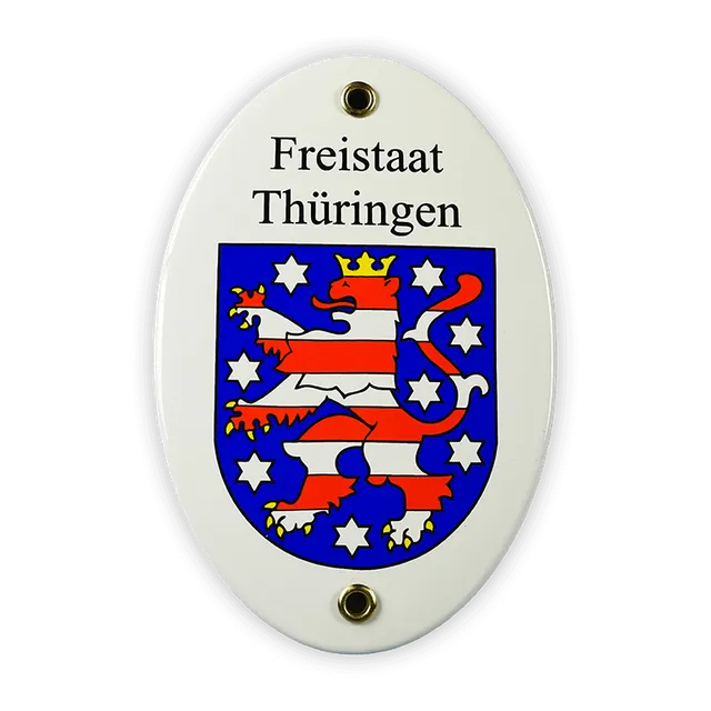 Münder Email Emaille Lagerschilder Thüringen Emailschild oval 10x15 cm