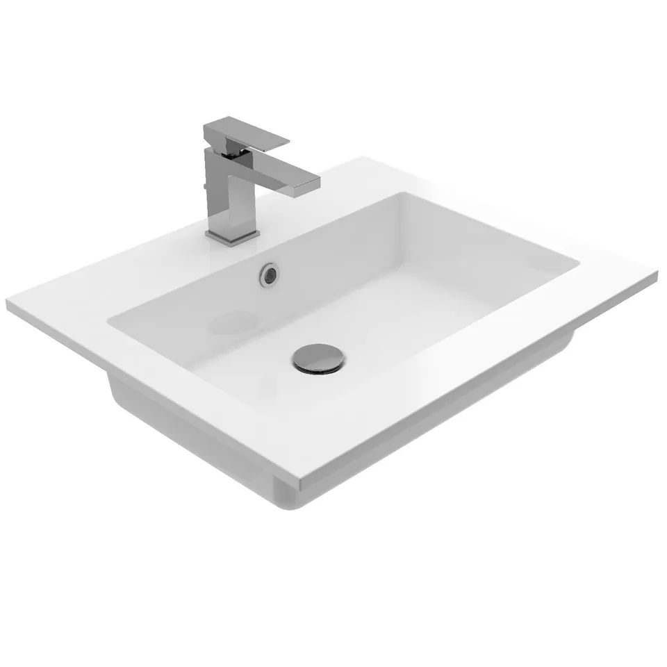 Treos Serie 750 Einbaubecken Mineralguss 600 Weiss
