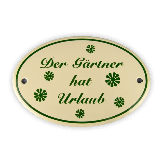 Münder Email Emaille Lagerschilder Emailschild Gärtner Urlaub 15x10 cm