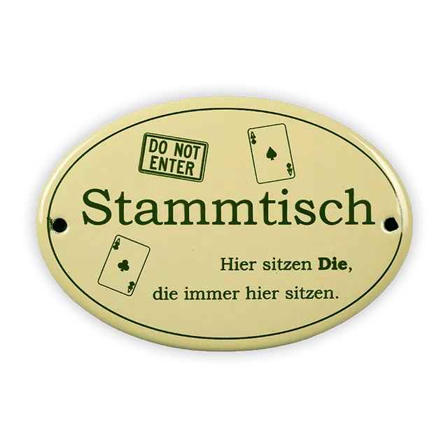 Münder Email Lagerschilder Emailschild Stammtisch Skat 10,5x7cm