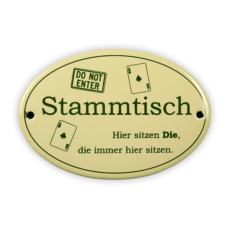 Münder Email Lagerschilder Emailschild Stammtisch Skat 10,5x7cm