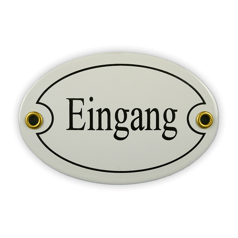 Münder Türschild Eingang oval 10,5x7 cm weiß/schwarz